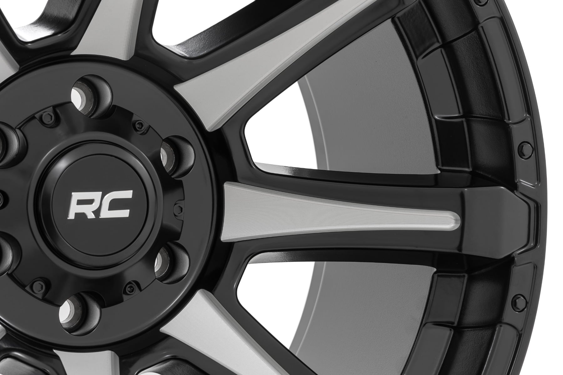 Rough Country 81 Series Wheel | One-Piece | Semi Gloss Black w/machined spokes | 20x10 | 6x5.5 | -19 - Image 5