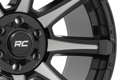 Rough Country 81 Series Wheel | One-Piece | Semi Gloss Black w/machined spokes | 20x10 | 6x5.5 | -19 - Image 5