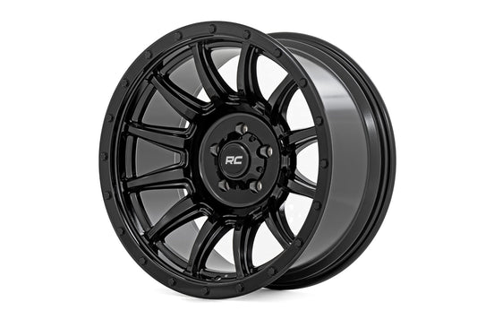 Rough Country 90 Series Wheel | One-Piece | Gloss Black | 20x10 | 8x170 | -19mm