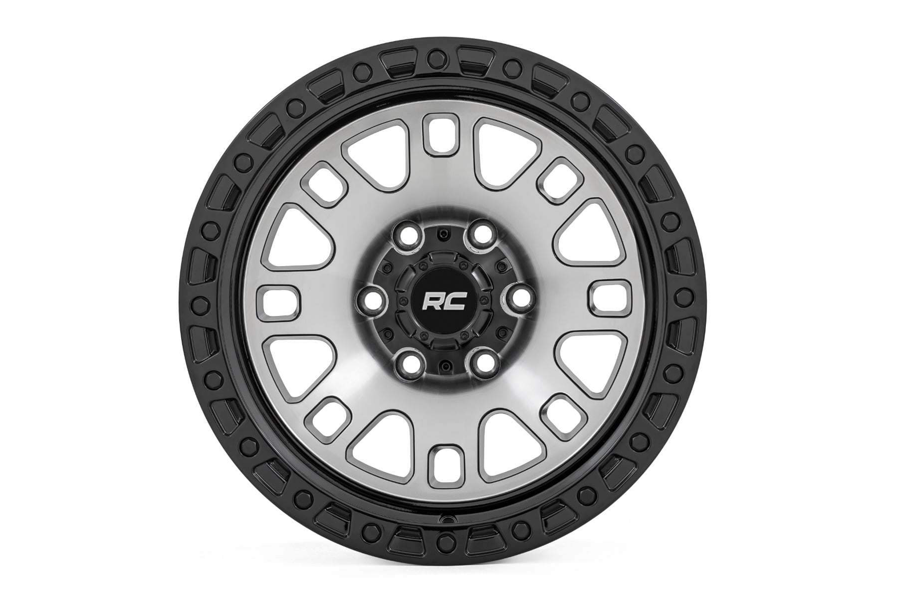 Rough Country 82 Series Wheel | One-Piece | Machined Semi Gloss Black | 17x9 | 6x5.5 | -12mm - Image 2