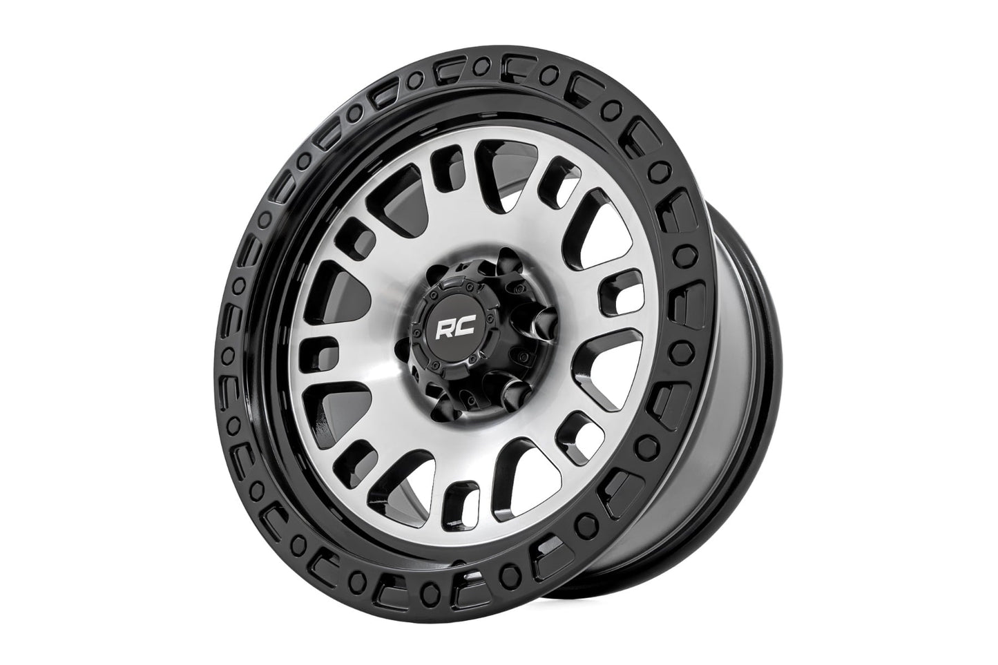 Rough Country 82 Series Wheel | One-Piece | Machined Semi Gloss Black | 17x9 | 5x5 | -12mm - Image 4