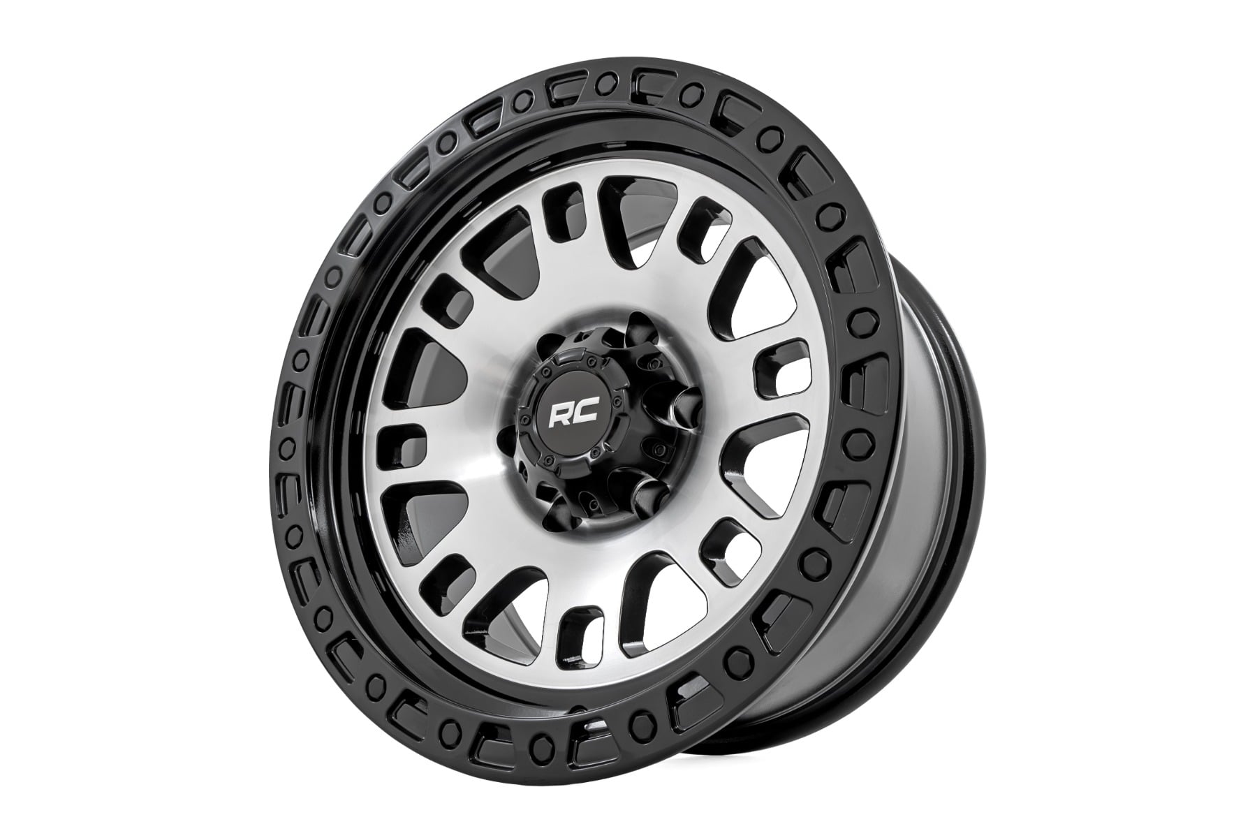 Rough Country 82 Series Wheel | One-Piece | Machined Semi Gloss Black | 17x9 | 5x5 | -12mm - Image 4