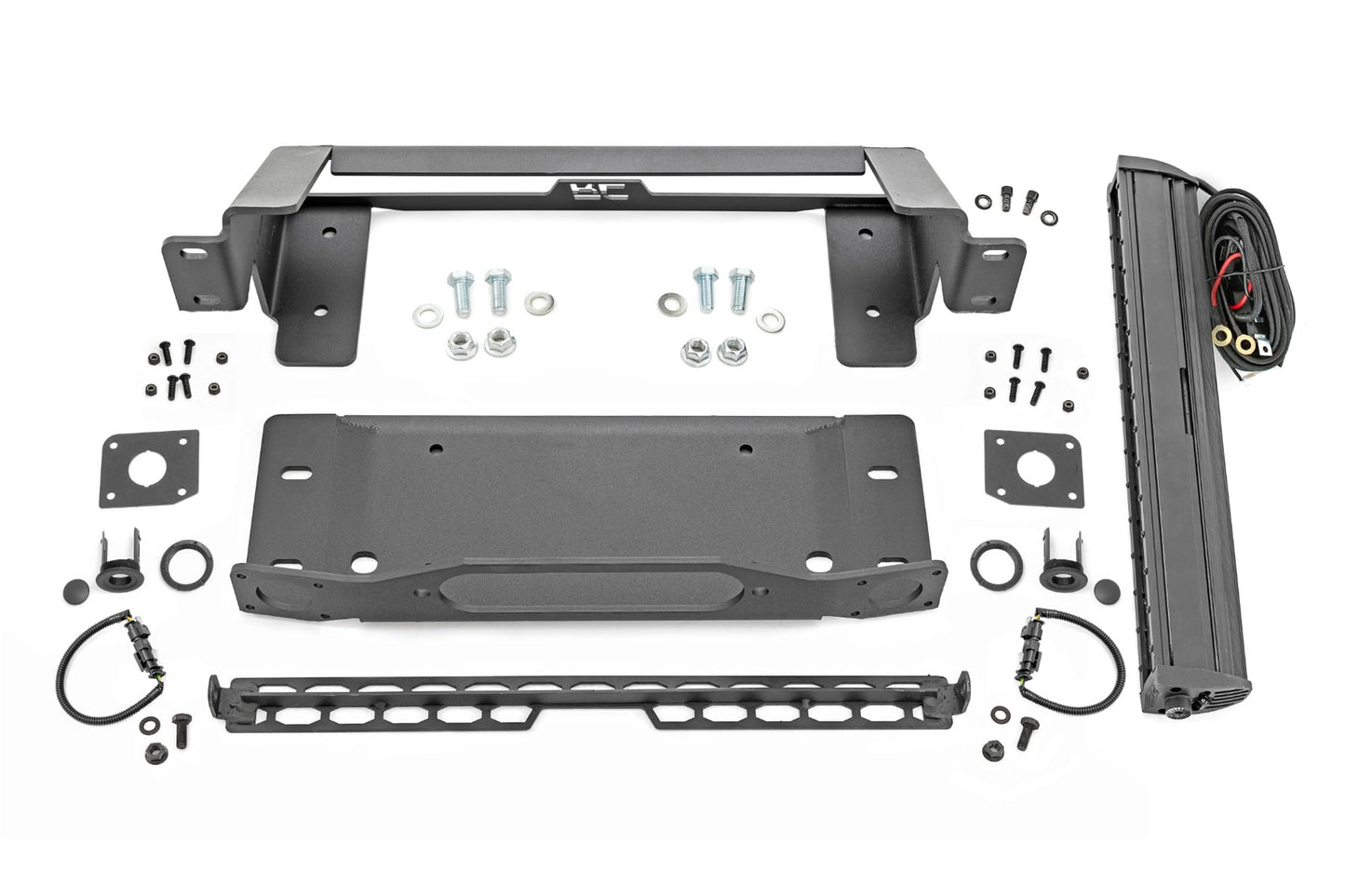 High Winch Mount | All Models | 20 Inch Black Single Row LED | Ford Bronco (21-26)