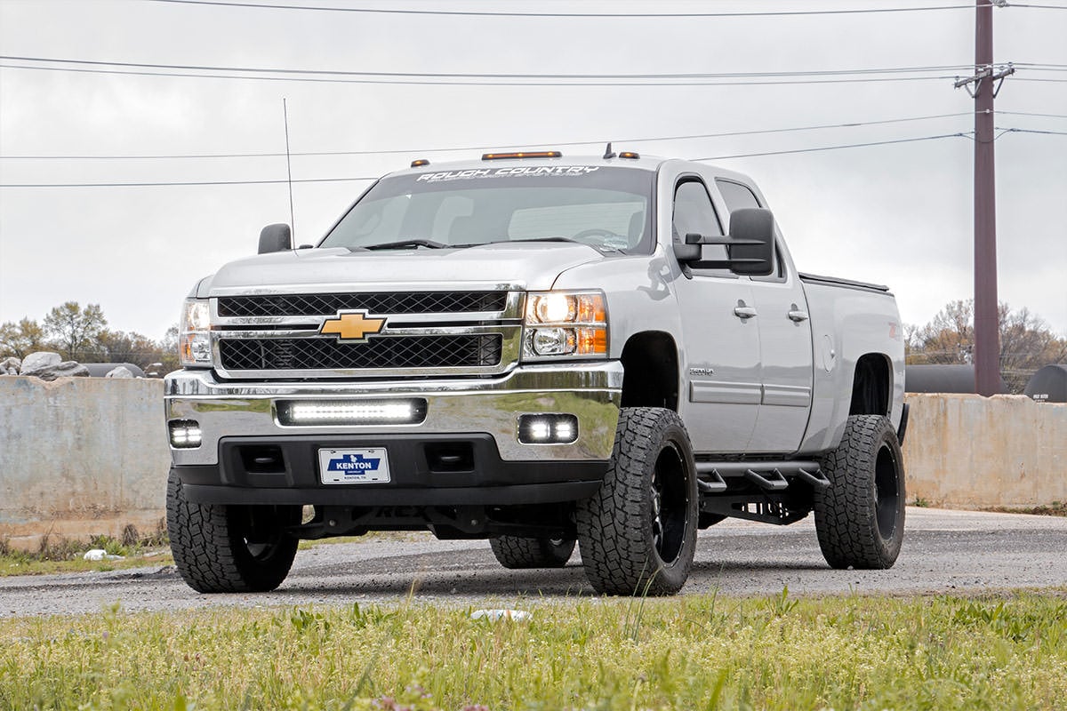 LED Light Kit | Fog Mount | 2" Black Pair | Amber DRL | Chevy Silverado 2500 HD/3500 HD (11-14) - Image 4