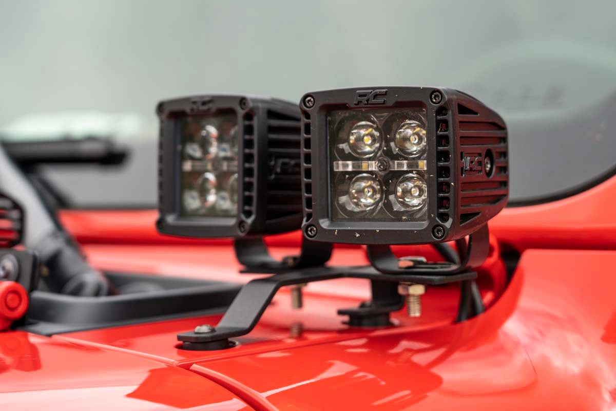 LED Light Kit | Quad | Cowl Mount | 2" Black | Amber DRL | Jeep Gladiator JT/Wrangler JL (18-26) - Image 3