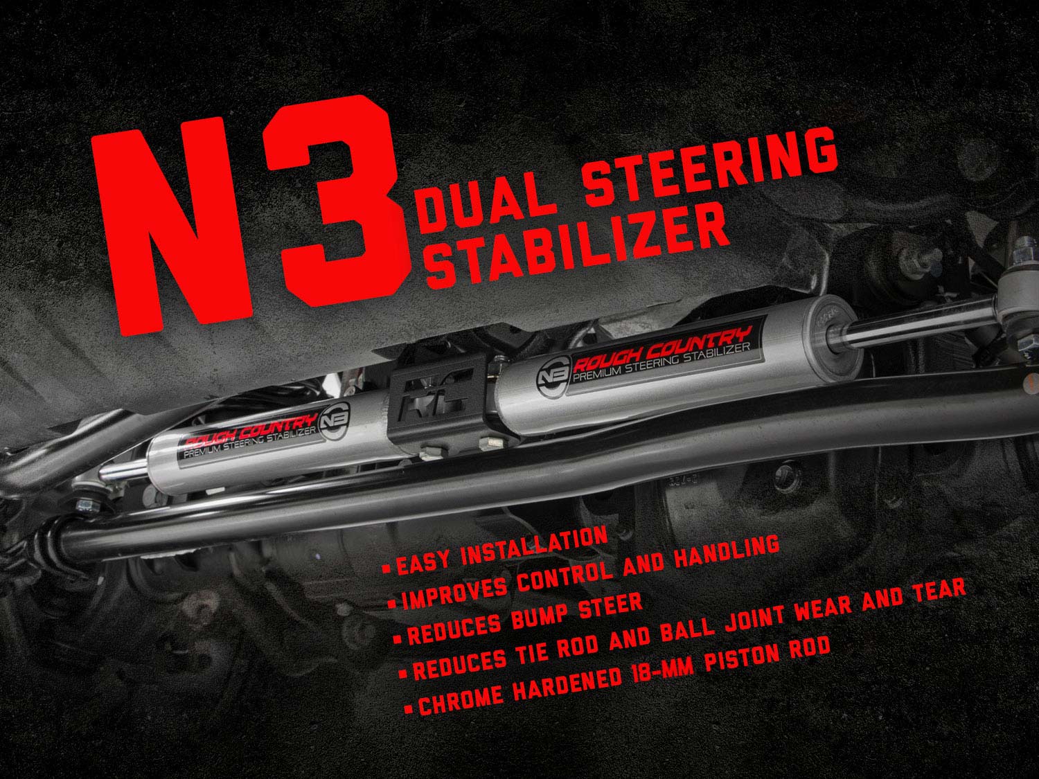 N3 Steering Stabilizer | Dual | 2.5-8 Inch Lift | Jeep Gladiator JT/Wrangler JL (18-26) - Image 5