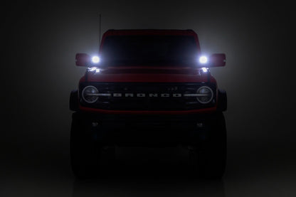 LED Light Kit | Ditch Mount | 3.5" Black Round Pair | Amber DRL | Ford Bronco (21-26) - Image 5
