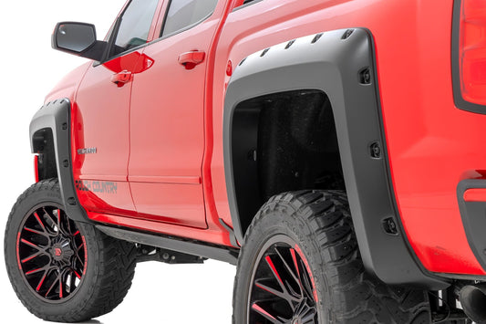 Pocket Fender Flares | 6'7" & 8' Bed | GA0 Northsky Blue | Chevy Silverado 1500 (14-18)/2500HD