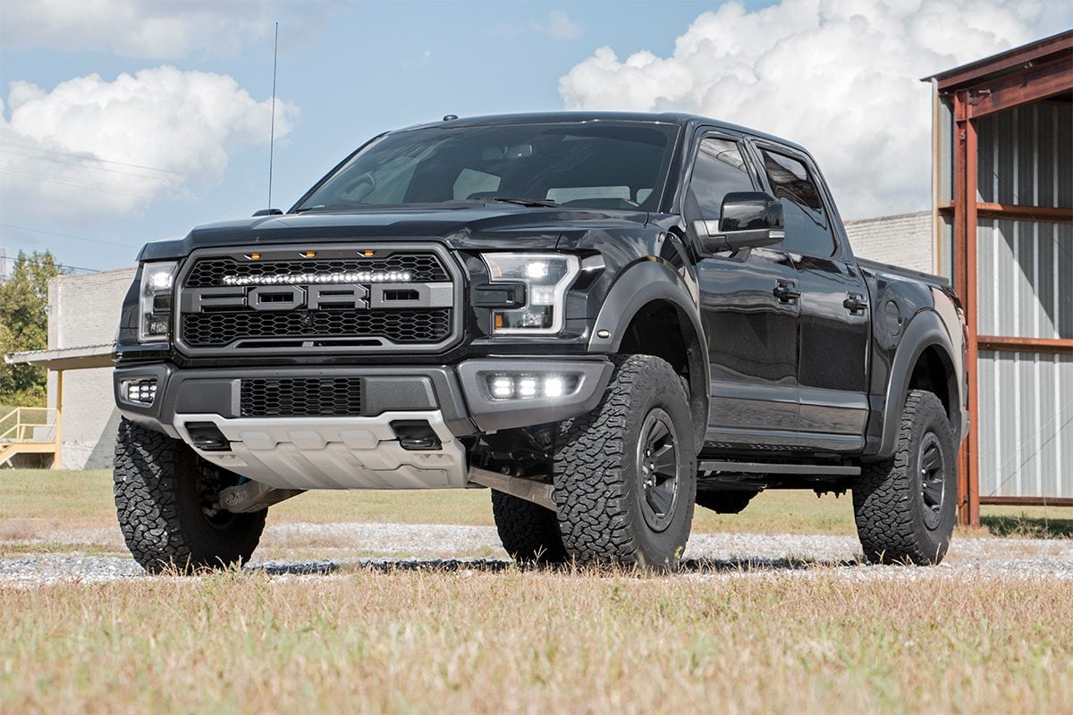 LED Light Kit | Grille Mount | 30" Black Single Row | White DRL | Ford Raptor (17-20) - Image 3