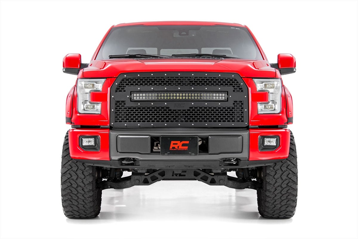 Mesh Grille | 30" Dual Row LED | Black Ser | Ford F-150 2WD/4WD (2015-2017) - Image 4
