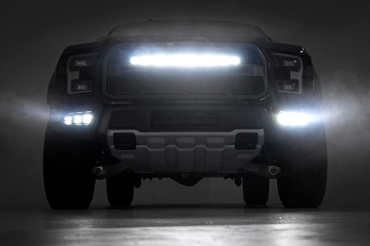 LED Light Kit | Fog Mount | Triple 2" Black Pair | White DRL | Ford Raptor (17-20) - Image 5