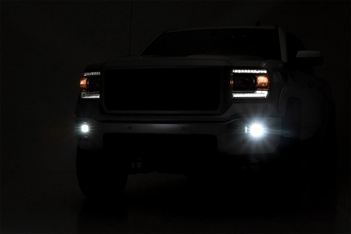 LED Light Kit | Fog Mount | 2" Black Pair | GMC Sierra 1500 2WD/4WD (14-15) - Image 3