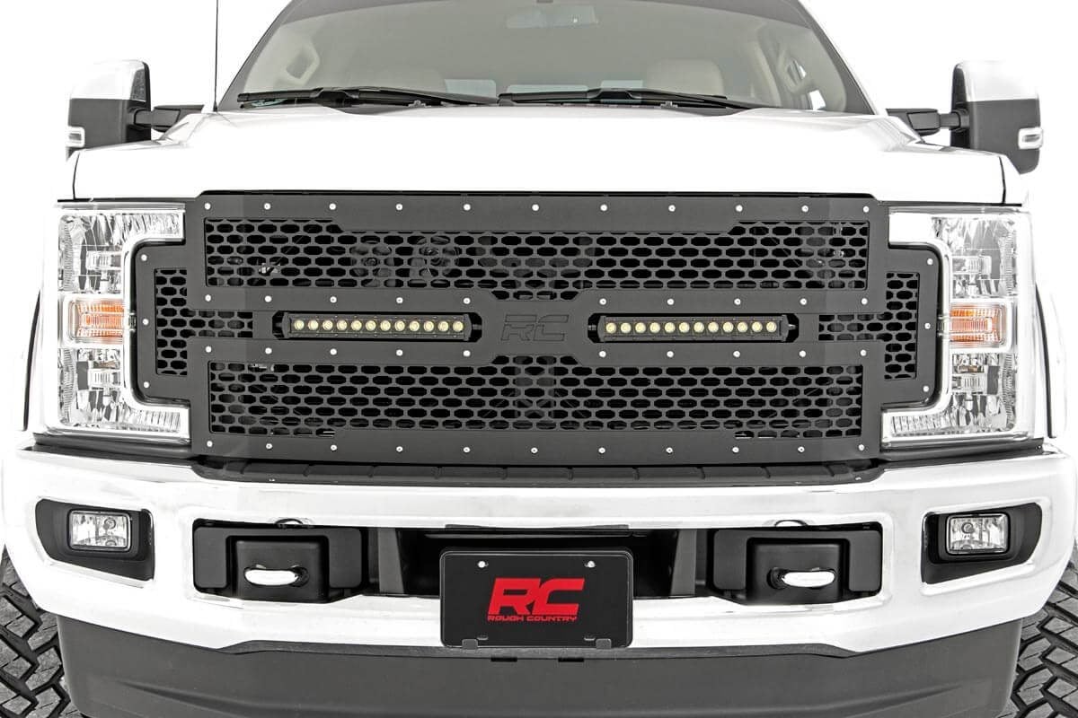 Mesh Grille | 12" Dual Row LED | Black | Ford F-250/F-350 Super Duty (17-19) - Image 5