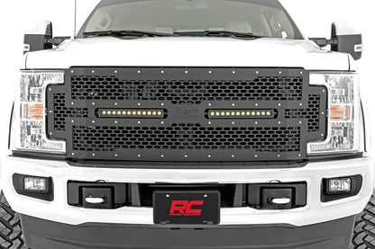 Mesh Grille | 12" Dual Row LED | Black | Ford F-250/F-350 Super Duty (17-19) - Image 5