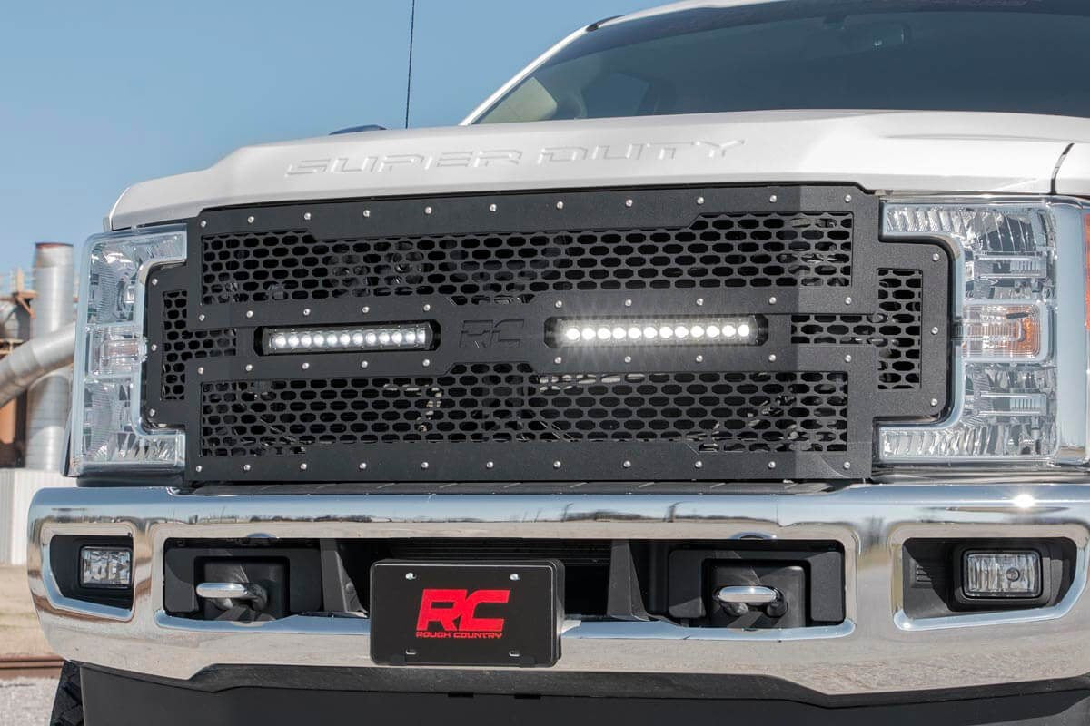 Mesh Grille | 12" Dual Row LED | Black | Ford F-250/F-350 Super Duty (17-19) - Image 6