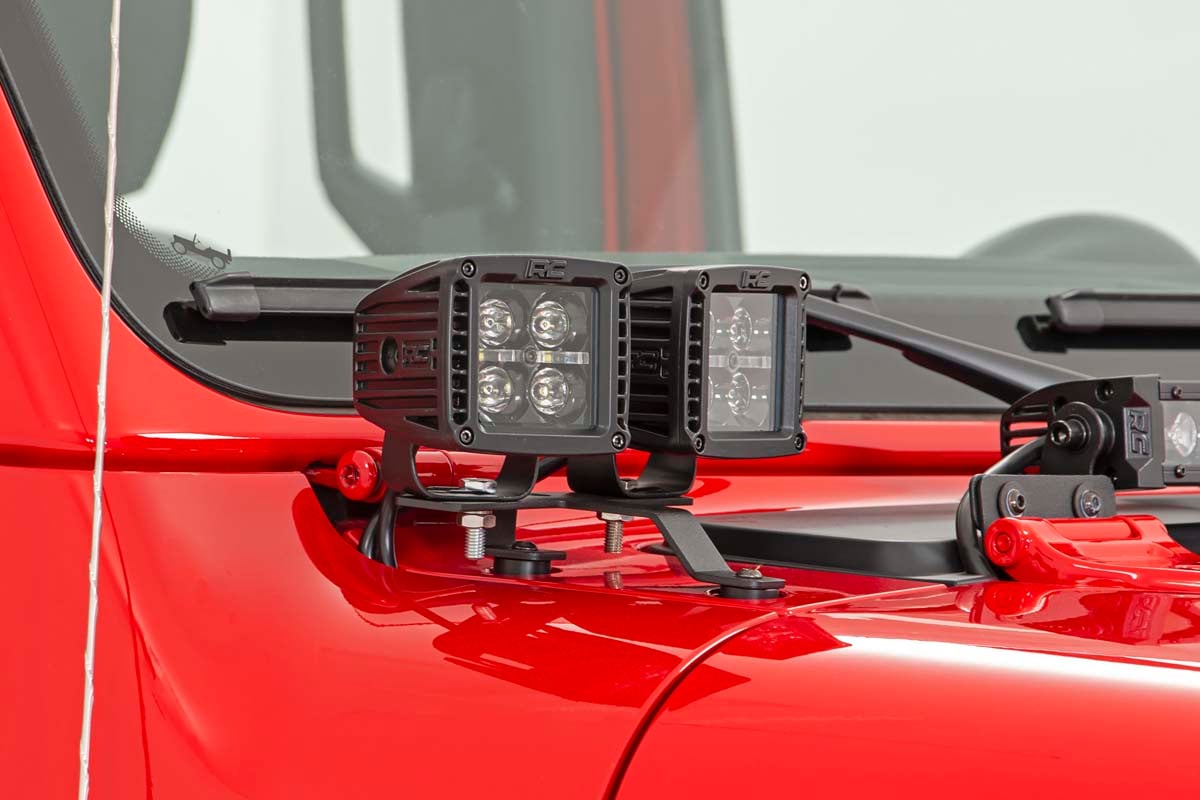 LED Light Kit | Quad | Cowl Mount | 2" Black | Amber DRL | Jeep Gladiator JT/Wrangler JL (18-26) - Image 6