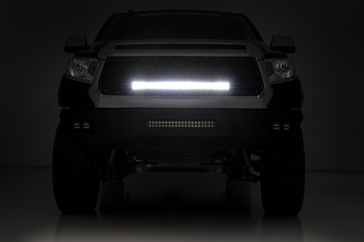 Mesh Grille | 30" Dual Row LED | Black | Amber DRL | Toyota Tundra (14-17) - Image 5