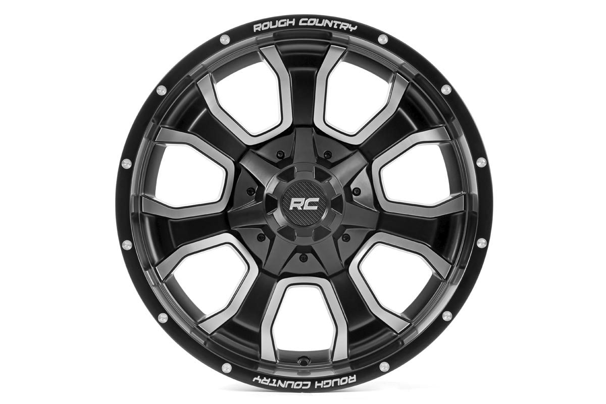 Rough Country 93 Series Wheel | One-Piece | Machined Black | 20x10 | 6x5.5/6x135 | -18mm - Image 2