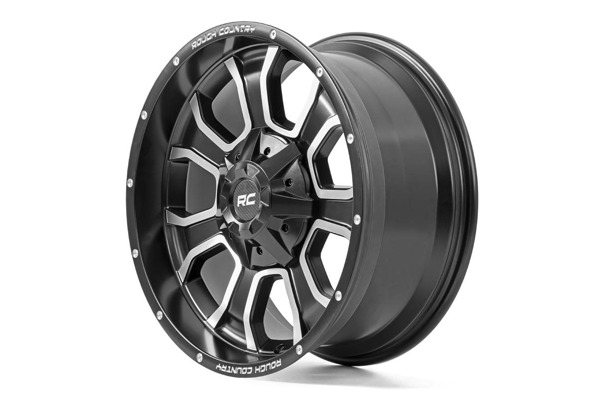 Rough Country 93 Series Wheel | One-Piece | Machined Black | 20x9 | 6x5.5/6x135 | 0mm - Image 3