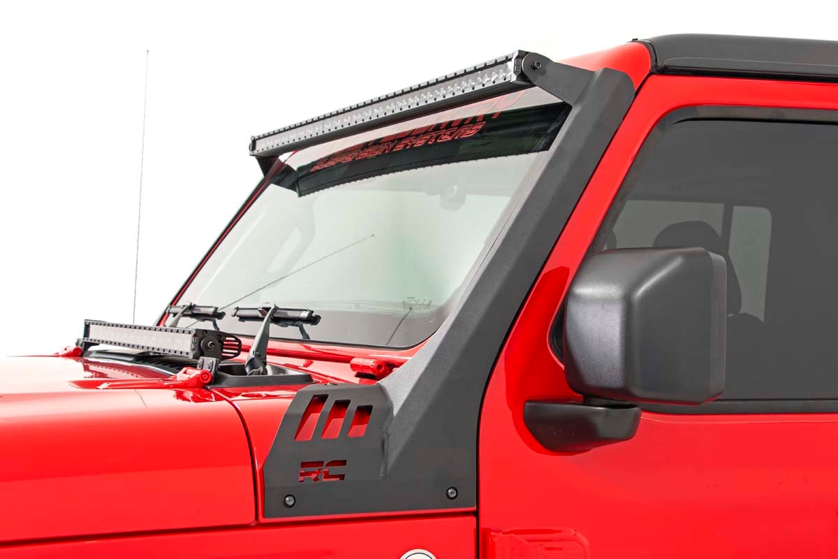 LED Light Kit | Windshield Mount | 50" BLK Dual Row | Jeep Gladiator JT/Wrangler JL (18-26) - Image 2