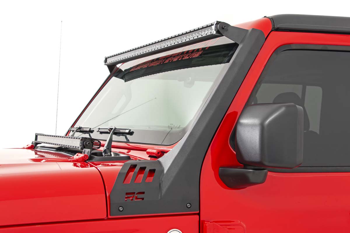 LED Light Kit | Windshield Mount | 50" BLK Single Row | Jeep Gladiator JT/Wrangler JL (18-26) - Image 2