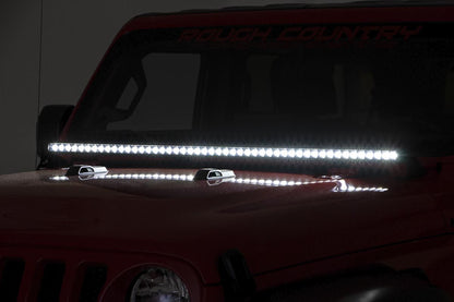 LED Light Kit | Cowl Mount | 50" Black Single Row | Jeep Gladiator JT/Wrangler JL (18-26) - Image 4