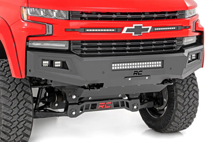 HIGH CLEARANCE FRONT BUMPER LED LIGHTS & SKID PLATE | CHEVY SILVERADO 1500 (19-22)