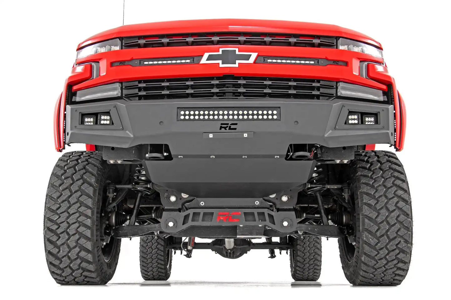 HIGH CLEARANCE FRONT BUMPER LED LIGHTS & SKID PLATE | CHEVY SILVERADO 1500 (19-22)