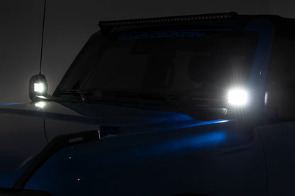 LED Light Kit | Ditch Mount | 2" Black Pair | Flood Pattern | Ford Bronco (21-26) - Image 5