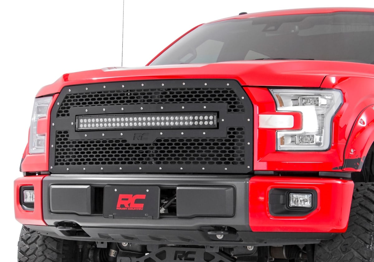 Mesh Grille | 30" Dual Row LED | Black | Amber DRL | Ford F-150 (15-17) - Image 3