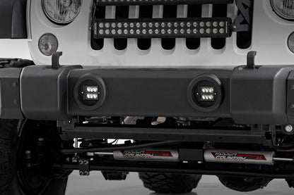 LED Light Kit | Fog Mount | 2" Black Pair | Jeep Wrangler JK/Wrangler Unlimited (10-18) - Image 2