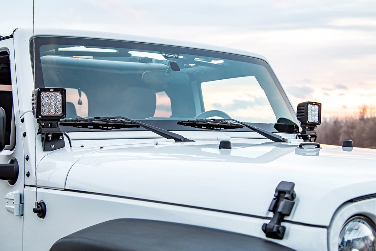 Light Mounts | Lower Windshield | Jeep Wrangler JK/Wrangler Unlimited  (07-18) - Image 3