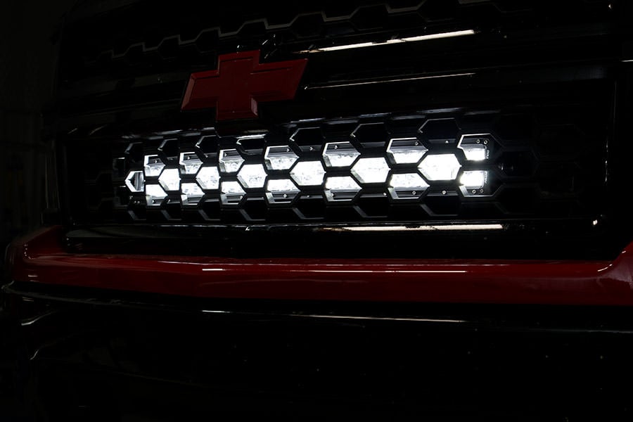 LED Light Kit | Behind Grille Mount | 30" Black Dual Row | White DRL | Chevy Silverado 1500 (14-15) - Image 2