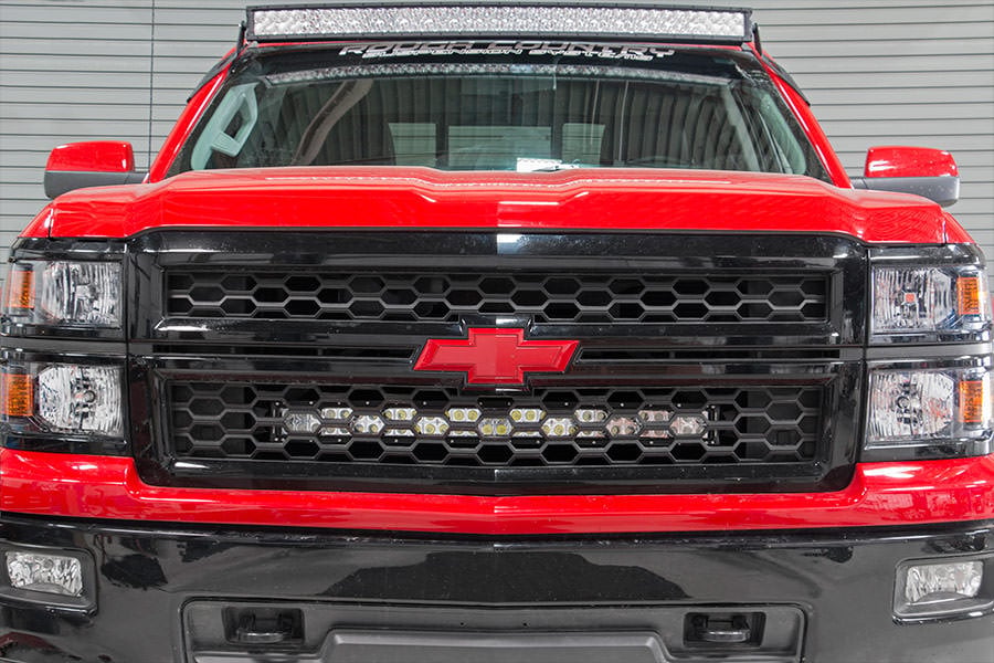 LED Light Kit | Behind Grille Mount | 30" Black Dual Row | White DRL | Chevy Silverado 1500 (14-15) - Image 5