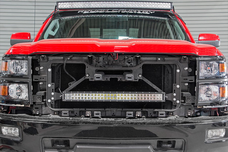 LED Light Kit | Behind Grille Mount | 30" Black Dual Row | White DRL | Chevy Silverado 1500 (14-15) - Image 4