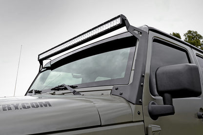 LED Light | Windshield Mnt | 50" Black Dual Row | White DRL | Jeep Wrangler JK (07-18) - Image 2