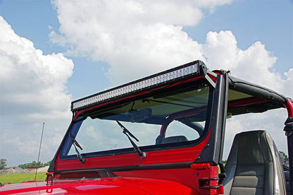 LED Light Mount | Upper Windshield | 50" Straight | Jeep Wrangler YJ (87-95) - Image 3