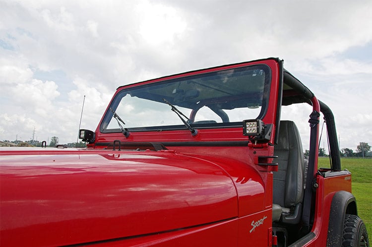 LED Light Mount | Lower Windshield | Pod Pair | Jeep Wrangler YJ 4WD (87-95) - Image 3