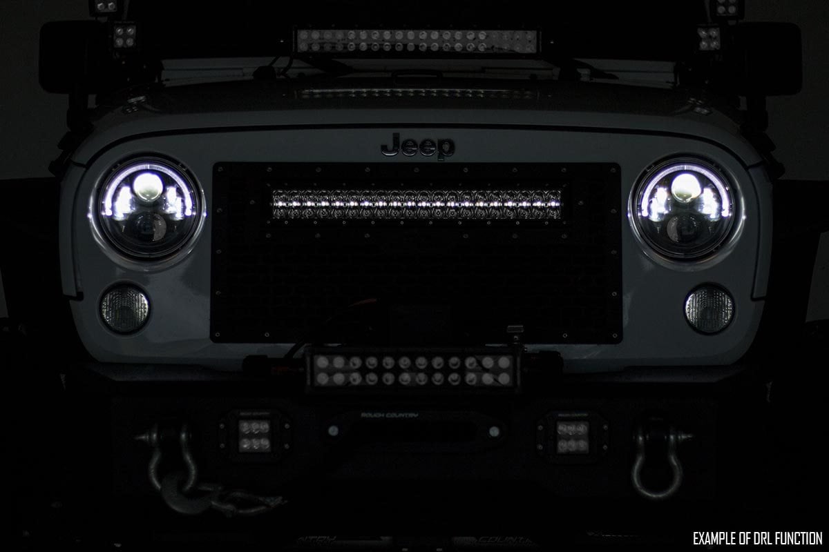 Mesh Grille | 30" Dual Row LED | Black | White DRL | GMC Sierra 1500 (14-15) - Image 5