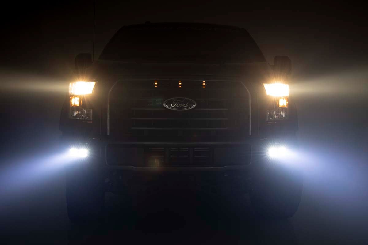 LED Light Kit | Fog Mount | Dual 2" Black Pairs | Flood | Ford F-150 (15-17) - Image 4