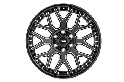 Rough Country 95 Series Wheel | One-Piece | Gloss Black Machined | 20x10 | 8x180 | -19mm - Image 2