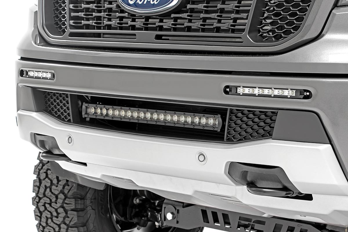 LED Light Kit | Bumper Mount | 20" Black Single Row | Ford Ranger (19-23) - Image 2