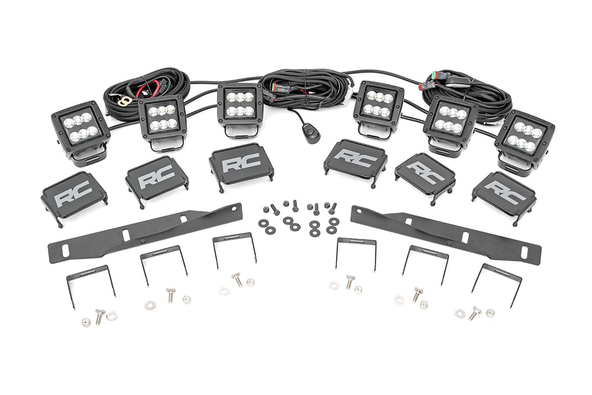 LED Light Kit | Fog Mount | Triple 2" Black Pair | Ford Raptor 4WD (17-20) - Image 2