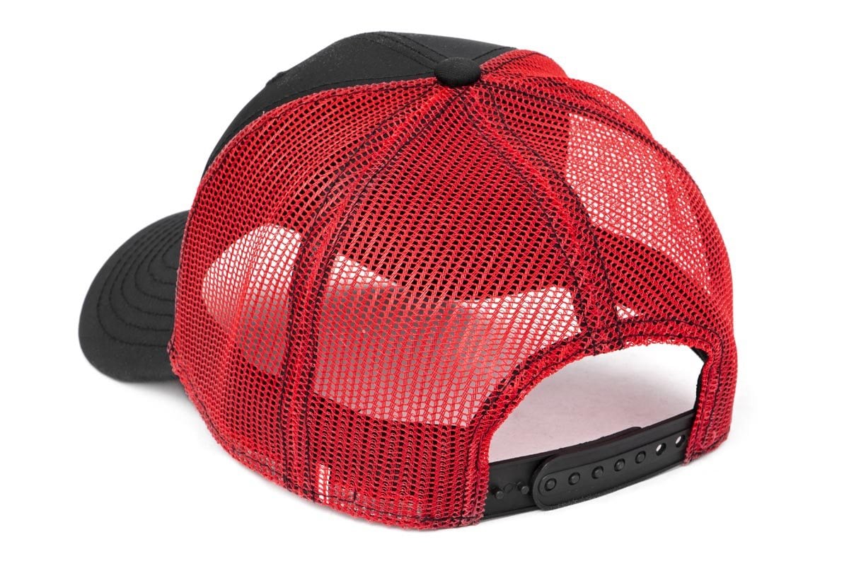 Rough Country Hat | Red Mesh | Rough Country Patch | Black/Red - Image 2