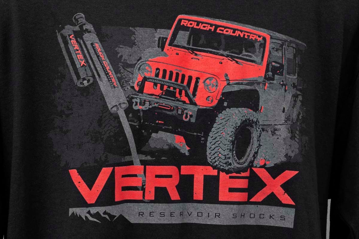 Rough Country T-Shirt | Long Sleeve | Vertex | Black | SM - Image 2