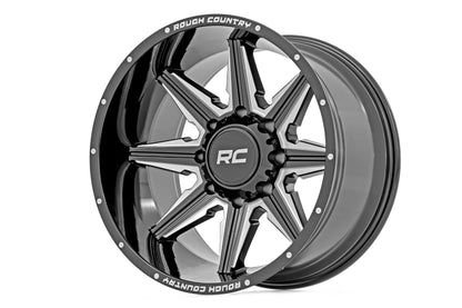 Rough Country 91M Series Wheel | One-Piece | Gloss Black | 20x12 | 8x170 | -44mm