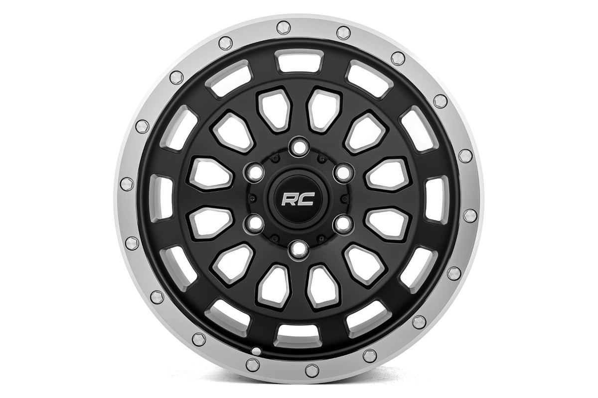 Rough Country 87 Series Wheel | Simulated Beadlock | Black/Machined | 17x8.5 | 6x5.5 | +0mm - Image 2