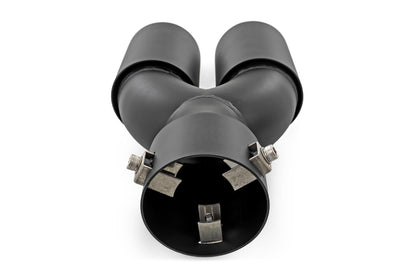Exhaust Tip | Black | Red RC Logo | 2.5-3 Inch Pipe Single Inlet | Dual Outlet - Image 5